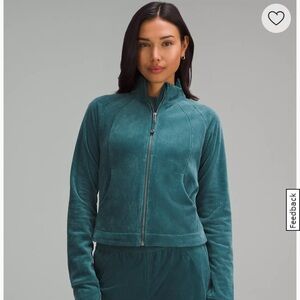 Lululemon Scuba Track Jacket Velvet Cord/ Storm Teal/ size 2/ NWT